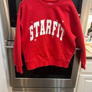 Starfit Women's Red Sweatshirt size S has small stain GUC